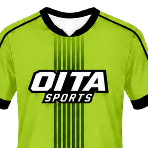 Maillot de rugby vert lime et noir à manches courtes, col rond, respirant, pour l'entraînement d'équipe, uniforme de sport performant - Product Image 3