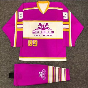 เสื้อฮอกกี้คอวีแบบสั่งทำพิเศษ OEM ปี 2026 ชุดกีฬาไซส์ใหญ่สำหรับผู้ใหญ่ ชุดฮอกกี้น้ำแข็ง พิมพ์ลายด้วยความร้อน - Product Image 4