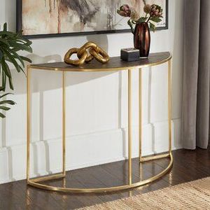 Vintage Style Metal Accent <b>Table</b> Featuring Marble Finish Premium Decorative Furniture For Contemporary Apartment Interior Themes - Product Image 4