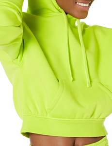 Sudaderas de punto con capucha de manga larga corta para mujer, talla grande, de alta calidad, con hombros caídos y diseño de jersey de primavera, personalizables. - Product Image 1