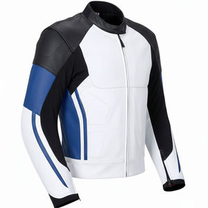 Chaqueta de Motociclista Personalizada de Estilo Americano, 100% Piel de Oveja Genuina, Talla Grande, Cuello Redondo, Impermeable, Casual, Formal, con Estampado Urbano - Product Image 3