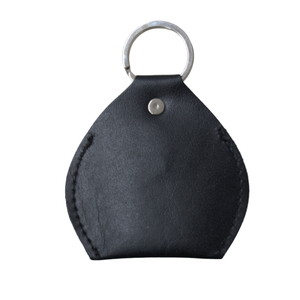Leather Coin Holder <b>Keychain</b> Oval Shape Mini Bag Durable Design - Product Image 5