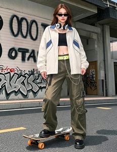Unisex Hooded Bomber Jacket Color Blocking Olive Green Black Windproof Breathable <b>Canvas</b> Thin Casual Winter Regular Fit - Product Image 6