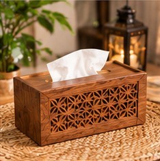 Caja de pañuelos de papel y portapañuelos de madera con logotipo personalizado, estilo nórdico, portátil, para sala de estar y oficina en casa - Product Image 1