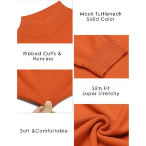 Sudadera Naranja Personalizada para Hombre, Cuello Alto, Corte Ajustado, Manga Larga, Estilo Casual - Product Image 4