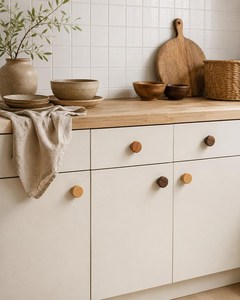 Premium Handmade Drawer Pull Natural Oak Cupboard <b>Knob</b> Elegant Minimal <b>Furniture</b> <b>Handle</b> Wooden Contemporary Pull <b>Knob</b> - Product Image 2