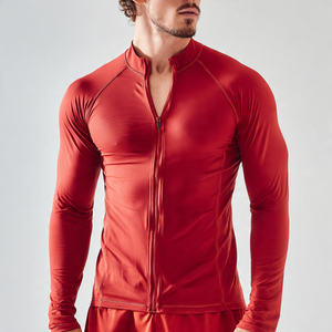 Active Wear <b>Workout</b> <b>Jackets</b> Top High Quality 100% Polyester <b>Jacket</b> Men Stand Collar Zipper Yoga Wear <b>Jackets</b> Men's - Product Image 4