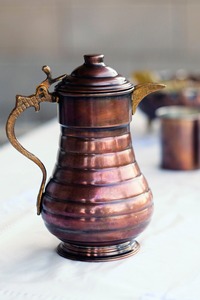 Vintage Copper Water <b>Jug</b> With Ornate Handle And Lid Durable Metal Pitcher For <b>Drinks</b> Presents - Product Image 6