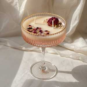 Luxury Romantic Handmade Cocktail Glass <b>Candle</b> Valentine Gift Aesthetic Palm Wax <b>Candle</b> Home Decor for <b>Candles</b> - Product Image 3