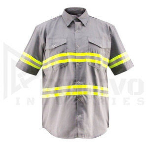 Camisetas Clásicas de Alta Visibilidad para Hombre con Tiras Reflectantes, Camisetas de Trabajo de Manga Corta, Transpirables, Ropa de Trabajo de Seguridad - Product Image 3