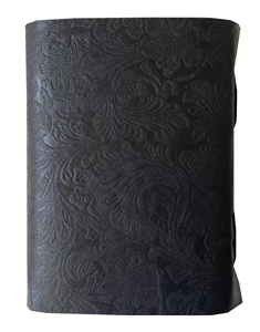 Flores de jardín en relieve con Cruz Celta Cuaderno de tapa dura de cuero genuino negro Latón antiguo C-Lock & Deckle Diario DE PAPEL DE ARTE - Product Image 3