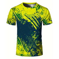 Kaos Gym Pria Desain Khusus 2026 dengan Cetakan Percikan Tinta Multi-Tone, Bahan Bernapas, Cepat Kering, Performa Tinggi, dan Menyerap Keringat