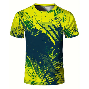 เสื้อยืดพิมพ์ลายสาดหมึกหลายสี ดีไซน์สั่งทำพิเศษ ปี 2026 ผ้าซับเหงื่อประสิทธิภาพสูง สำหรับออกกำลังกาย เสื้อยืดแบบซับลิเมชั่น - Product Image 1
