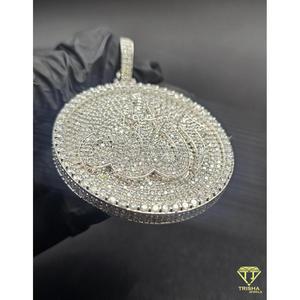 Pendentif Iced Out avec le nom d'Allah en écriture arabe, serti de diamants de laboratoire, bijoux hip-hop, collier en argent sterling 925 - Product Image 4