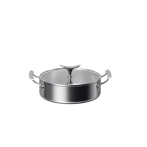 Traditional stainless steel casserole dish with glass lid high-performance casserole with excellent <b>temperature</b> control - Product Image 1