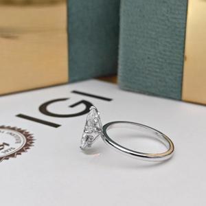 Elegante Anillo de Compromiso con Diamante Cultivado en Laboratorio, Corte Marquesa, para Mujer, Certificado IGI, Oro de 14K, Joyería de Lujo para Boda, Regalo - Product Image 2