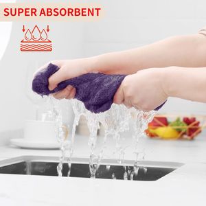 Panni da Cucina Ultra Morbidi in 100% Cotone a Nido d'Ape, Asciugatura Rapida, 30x30 cm, Confezione da 6, Asciugamani per Pulizia a Forma di Melanzana - Product Image 6