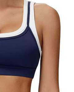 Ensemble de sport pour femme : soutien-gorge sans coutures et short taille haute, bleu marine, doux, extensible, respirant, vêtements de sport, ensemble de fitness - Product Image 2