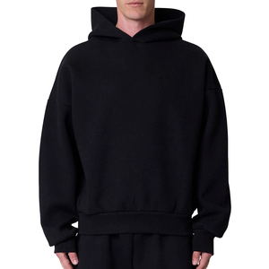 เสื้อฮู้ดดี้ผ้าฝ้ายสีน้ำตาลหนา 400gsm พิมพ์โลโก้ได้ตามต้องการ ทรงโอเวอร์ไซส์ สวมใส่สบาย เหมาะสำหรับฤดูหนาว สไตล์ลำลองสำหรับผู้ชาย ทรงบ็อกซี่ - Product Image 5