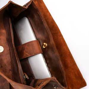 Mochila de Cuero Genuino con Logotipo Personalizado para Hombre, Estilo Vintage, para Viajes, Portátil, Impermeable, al por Mayor, Modelo LBK-0129 - Product Image 2