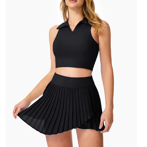 Pickleball Racerback Tank Top & Shorts Sets Women's Quick Dry Breathable Streetwear with Rhinestone Decoration - Product Image 1