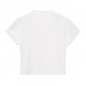 เสื้อยืดครอปแขนสั้นผ้าฝ้าย 100% สำหรับผู้หญิง พิมพ์ลายตามเทรนด์สตรีทแดนซ์แบบอเมริกัน ความหนา 200gsm ดีไซน์สั่งทำพิเศษ - Product Image 2