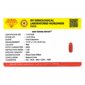 High Quality Synthetic Red Coral Oval Cabochon 7.05 Carat Loose Gemstone for Fine Jewelry - Product Image 4