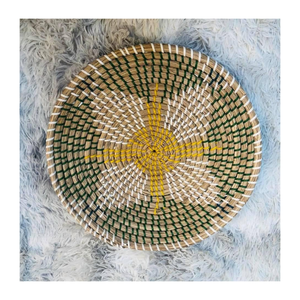 Assiette murale vietnamienne en jonc de mer, artisanale, en fibres naturelles, tissée, décorative, écologique, cadeau de décoration intérieure personnalisé - Product Image 2