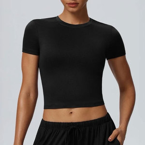 Nouveau T-shirt de sport moulant pour femme, coupe ajustée, anti-transpiration, idéal pour la course à pied, vente en gros à bas prix - Product Image 1