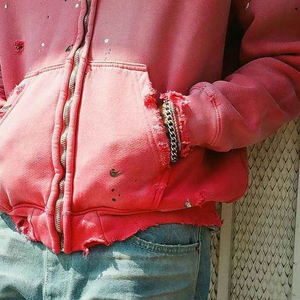 Sweat-shirts personnalisés brodés pour hommes, à strass, double fermeture éclair, à capuche, épais, de haute qualité, effet délavé soleil - Product Image 5