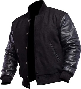 Fashion Casual Varsity <b>Jacket</b> Custom Letterman 100% <b>Leather</b>/Wool made Varsity <b>Jacket</b> for men - Product Image 3