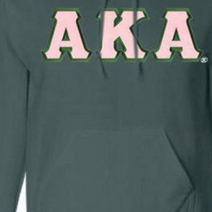 Sudadera con Capucha AKA con Letras Griegas, Sudadera de Felpa Premium, Ropa Personalizada para Hermandades, Sudadera Informal con Capucha para Mujer, Verde Azulado, Rosa - Product Image 5