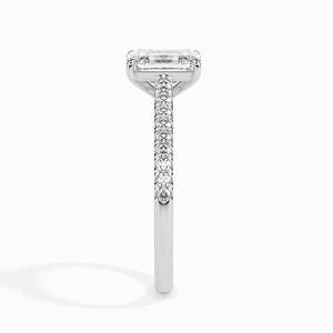 Anillo de Compromiso de Lujo con Moissanita Corte Esmeralda y Engaste Pavé, Chapado en Oro Rosa sobre Plata de Ley 925, Joyería Nupcial - Product Image 5