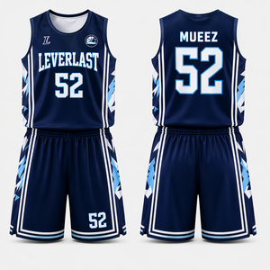 Ensemble d'uniformes de basketball personnalisés de qualité supérieure, maillot et short sublimés, taille plus, logo sur le devant pour les équipes adultes unisexes - Product Image 6
