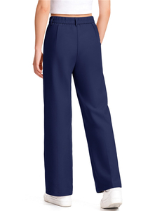 Girls Wide Leg Dress Pants Preppy Elementary Uniforms <b>School</b> <b>Trousers</b> <b>Elastic</b> <b>Waist</b> Student Pants - Product Image 4