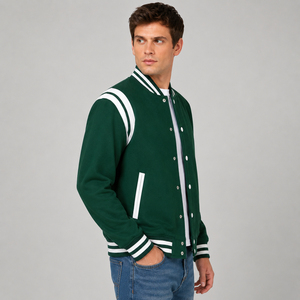 Nueva Colección de Chaquetas Varsity de Invierno para Hombre con Cuello Alto y Logotipo Frontal, Colores Personalizados, Ecológicas y de Alta Calidad - Product Image 3