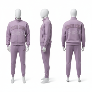 Men Winter Solid <b>Vintage</b> Fleece <b>Tracksuit</b> Hooded Zipper Full Length Simple Design Streetwear Activewear Set 100% Polyester - Product Image 1