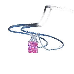 Collier tendance en argent avec pendentif brillant en moissanite pour femme, idéal pour les mariages, les fiançailles, les fêtes et le bureau - Product Image 4