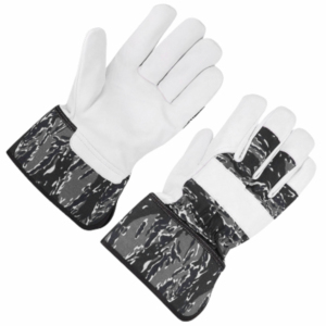 Gants de soudage en cuir robustes résistants à la chaleur, avec paume renforcée jaune et doublure en coton sur tout le pouce, pour soudage TIG, MIG, à l'arc et protection contre l'huile fondue - Product Image 1