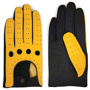 Gants de conduite en cuir pour hommes, design en cuir véritable souple, gants de conduite pour femmes, respirants, gants de conduite classiques en cuir - Product Image 1