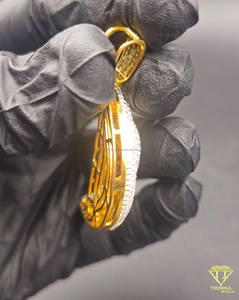 Colgante de Calavera con Luna Creciente Estilo Hip Hop, Chapado en Oro, con Diamantes VVS Cultivados en Laboratorio, en Plata de Ley 925, para Hombre - Product Image 5