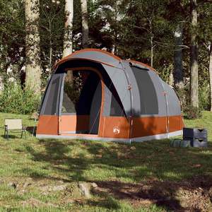 Carpa de Camping Impermeable Gris y Naranja para 3 Personas, Tipo Túnel - Product Image 3
