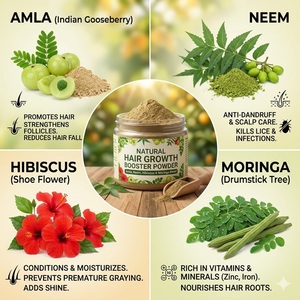 Mascarilla Capilar en Polvo Orgánica Nutritiva para el Crecimiento del Cabello |   Potenciador Herbal para el Crecimiento del Cabello, Mayor Grosor y Raíces Fuertes |   Adultos Ecológicos - Product Image 1