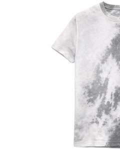 T-shirt Tie-Dye Blanc et Gris pour Homme, Coton, Col Rond, Manches Courtes, Effet Délavé Vintage, Streetwear Décontracté, Été, OEM, Vente en Gros, Exportation Professionnelle - Product Image 3