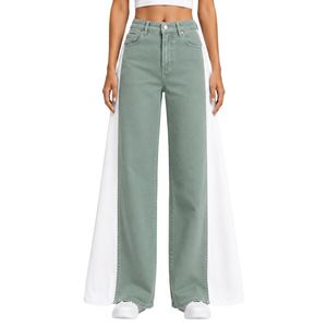 Sage Green <b>Women</b> Wide Leg <b>Jeans</b> High Waist Loose Fit Denim Pants Casual Streetwear Fashion Trousers Trendy Baggy Style Apparel - Product Image 1