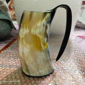 Jarra de cuerno vikinga de lujo, auténtica jarra de cerveza de cuerno de buey a precio económico - Product Image 6