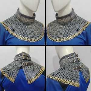 ชุดเกราะคอปกแบบย้อนยุคทำจากเหล็กอ่อนและทองเหลืองดีไซน์ไม่เหมือนใครคอปกแบบอัศวินยุคกลาง - Product Image 5