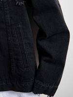 Veste en jean pour homme de qualité supérieure, déchirée et délavée, style vintage, vêtement de mode pour homme, manteau en jean personnalisé