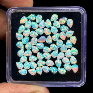 Opale naturelle australienne en forme de poire, cabochon 4mm 3mm, pierres précieuses en opale australienne, lot de pierres précieuses en vrac, prix de gros, pour la fabrication de bijoux - Product Image 4
