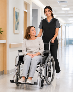 Tenue Médicale Personnalisée Femme Col V Uniforme de Soins de Santé Noir Gris Vêtements de Travail Infirmière - Product Image 6